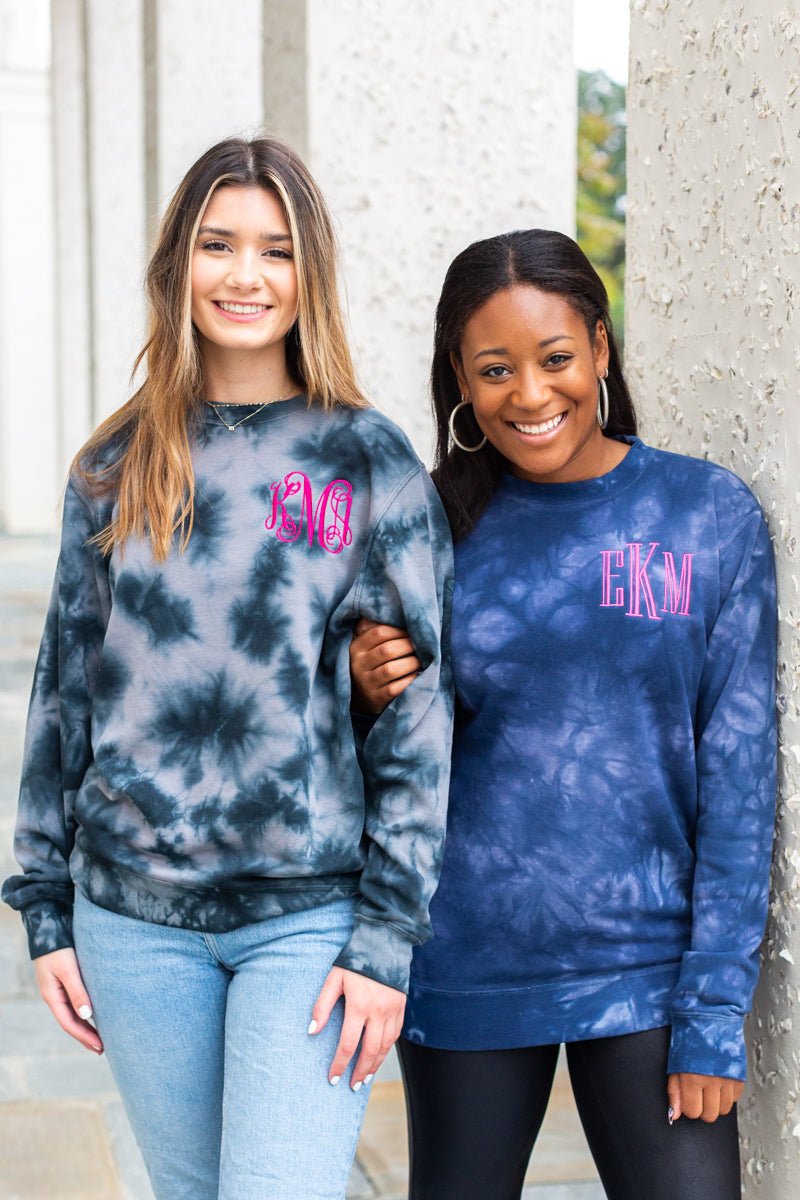 Monogrammed Tie Dye Crewneck Sweatshirt