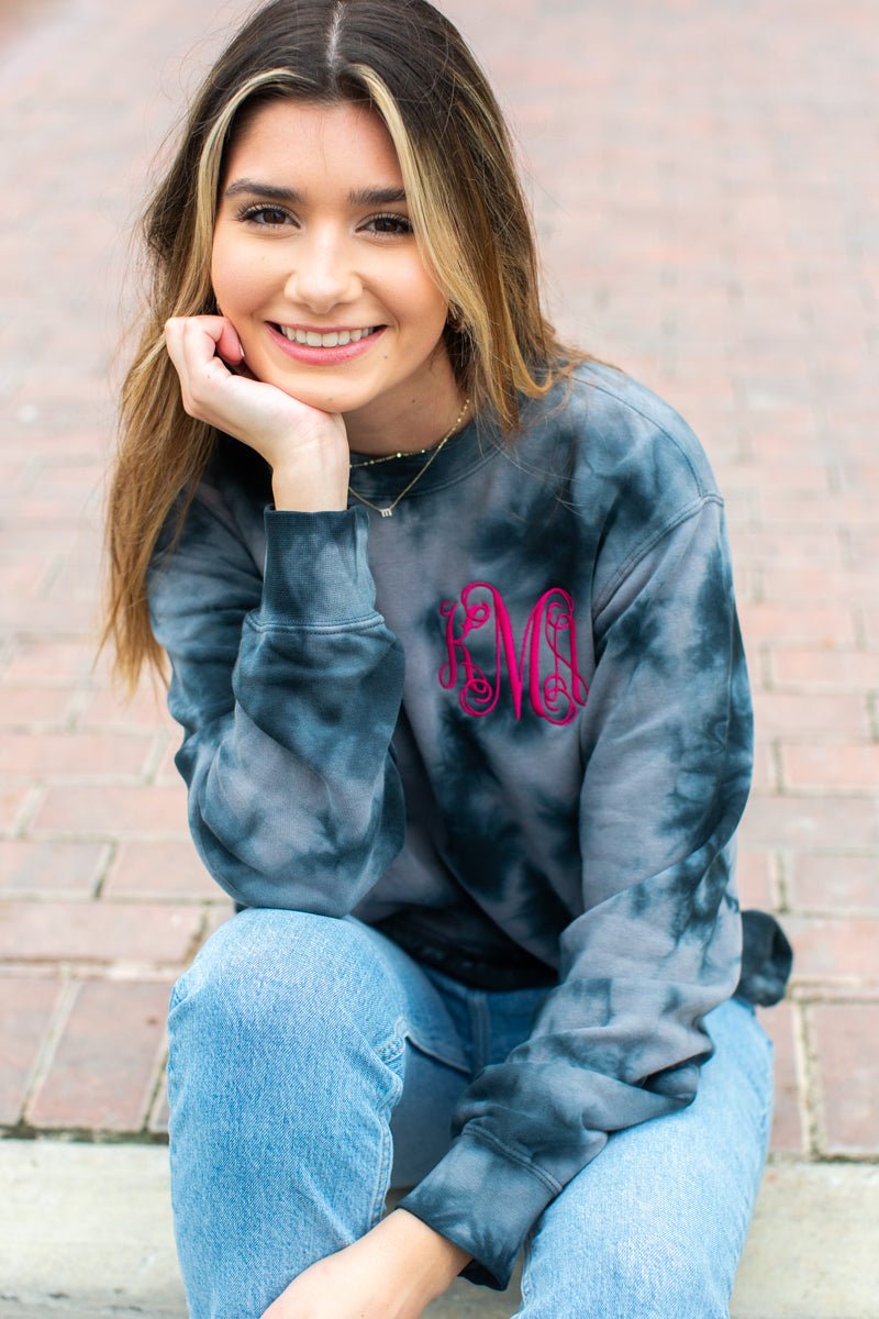 Monogrammed Tie Dye Crewneck Sweatshirt