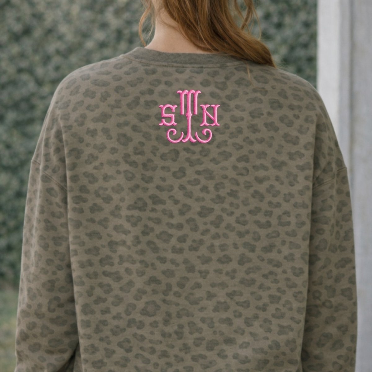 Monogrammed Vintage Leopard Crew