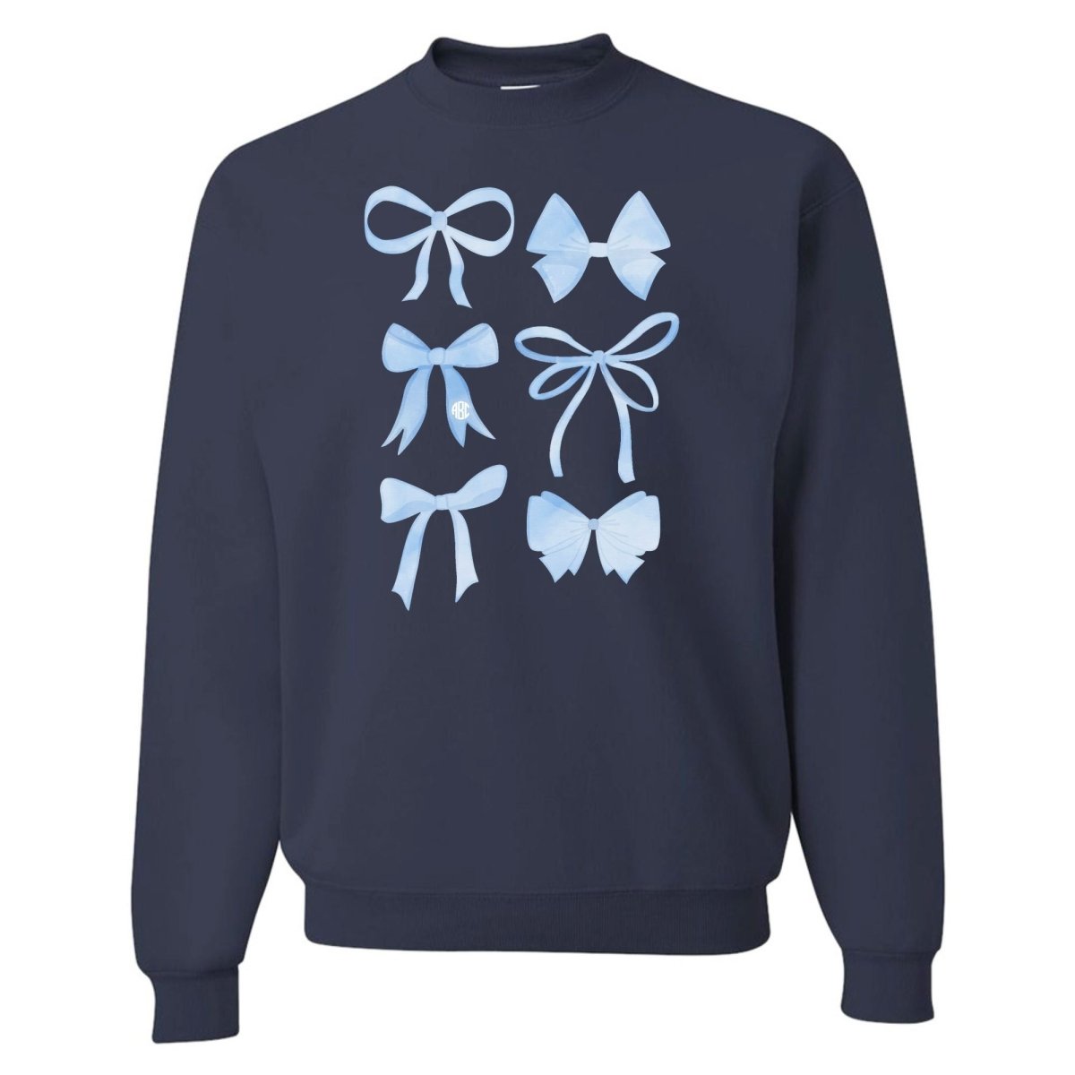 Monogrammed 'Watercolor Bows' Crewneck Sweatshirt