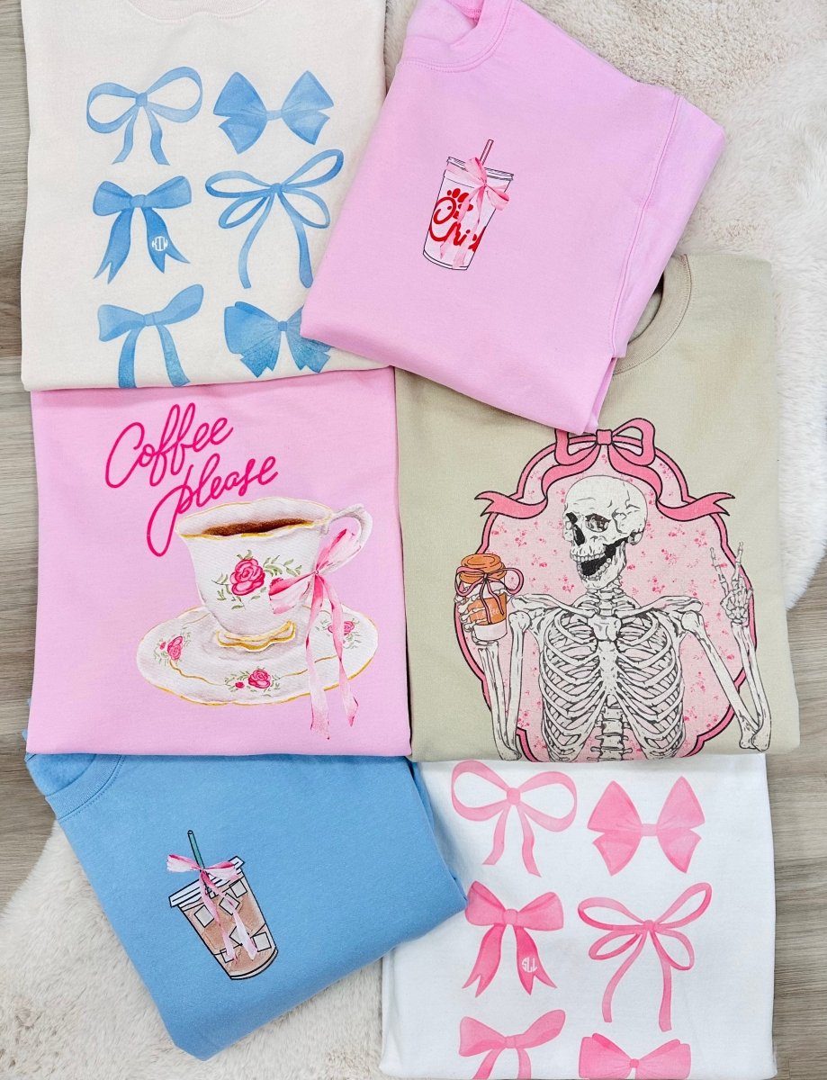 Monogrammed 'Watercolor Bows' T-Shirt