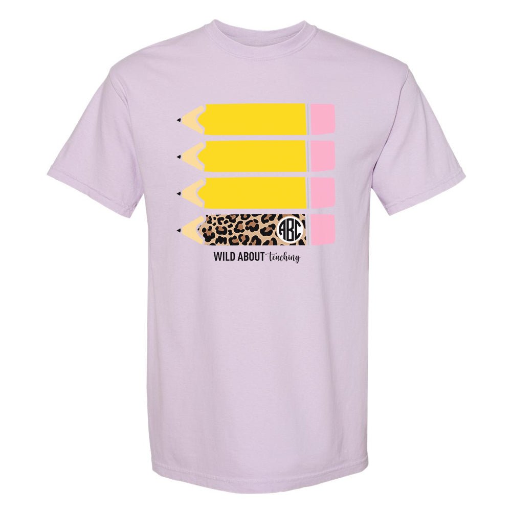 Monogrammed 'Wild About Teaching' T-Shirt