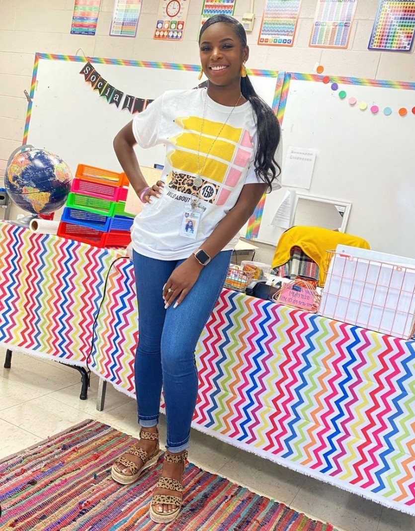 Monogrammed 'Wild About Teaching' T-Shirt