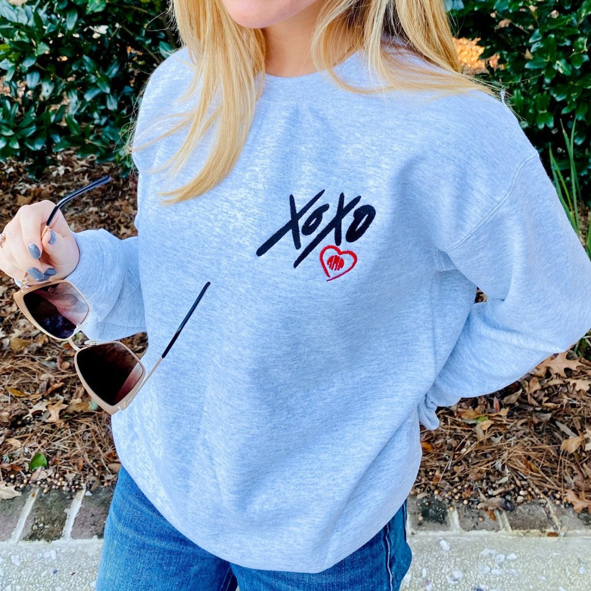 Monogrammed 'XOXO' Crewneck Sweatshirt