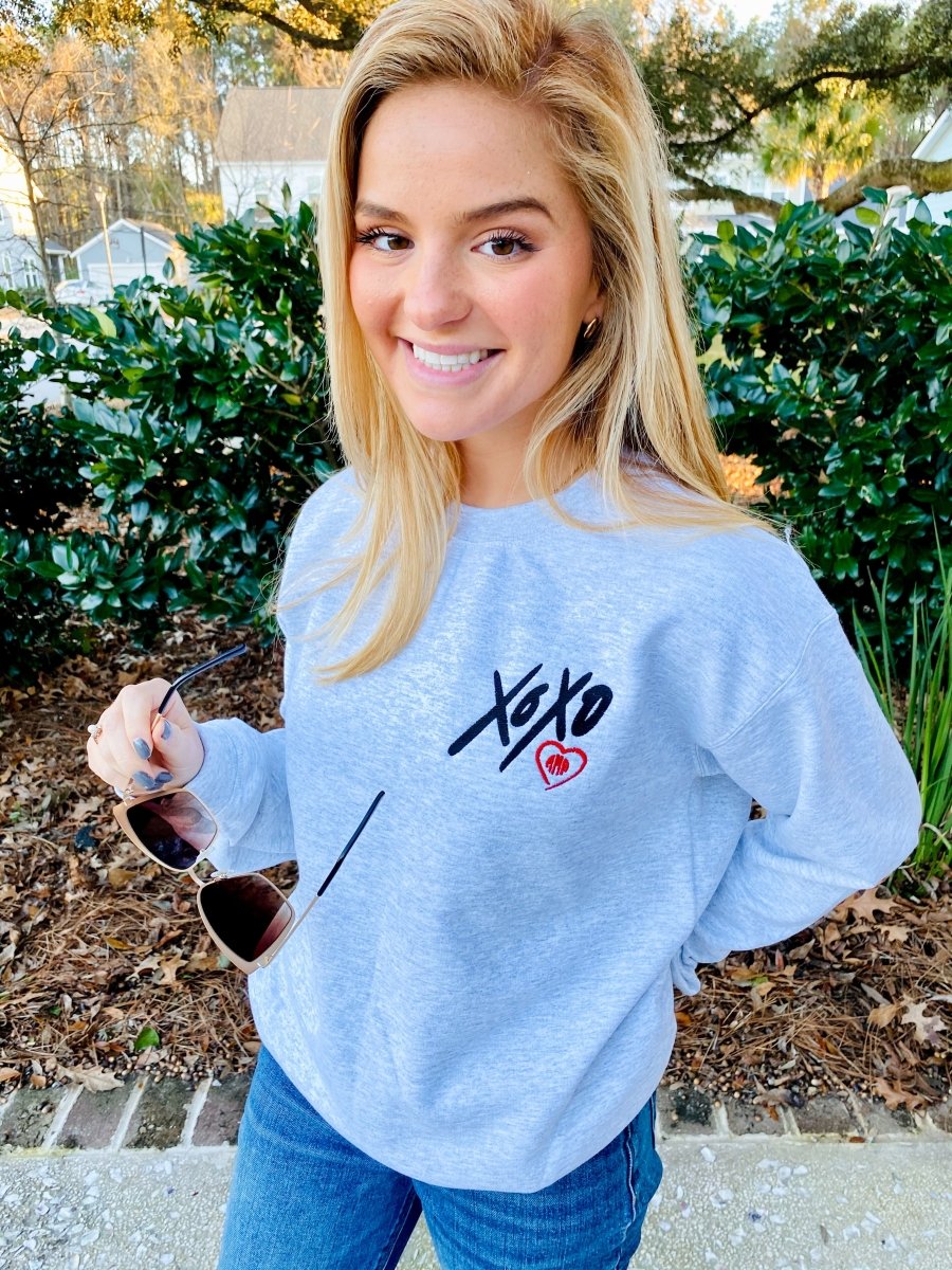 Monogrammed 'XOXO' Crewneck Sweatshirt