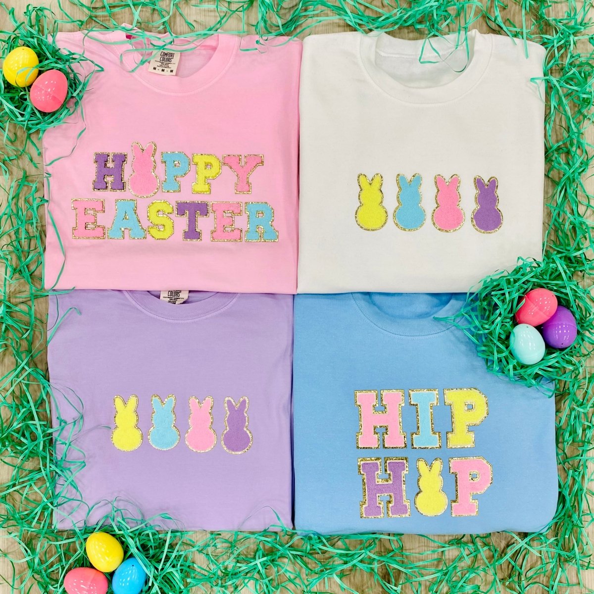 Peeps Letter Patch Crewneck Sweatshirt