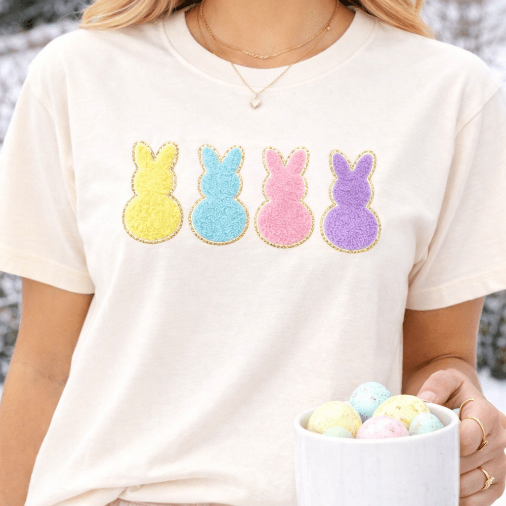 'Peeps' Letter Patch T-Shirt