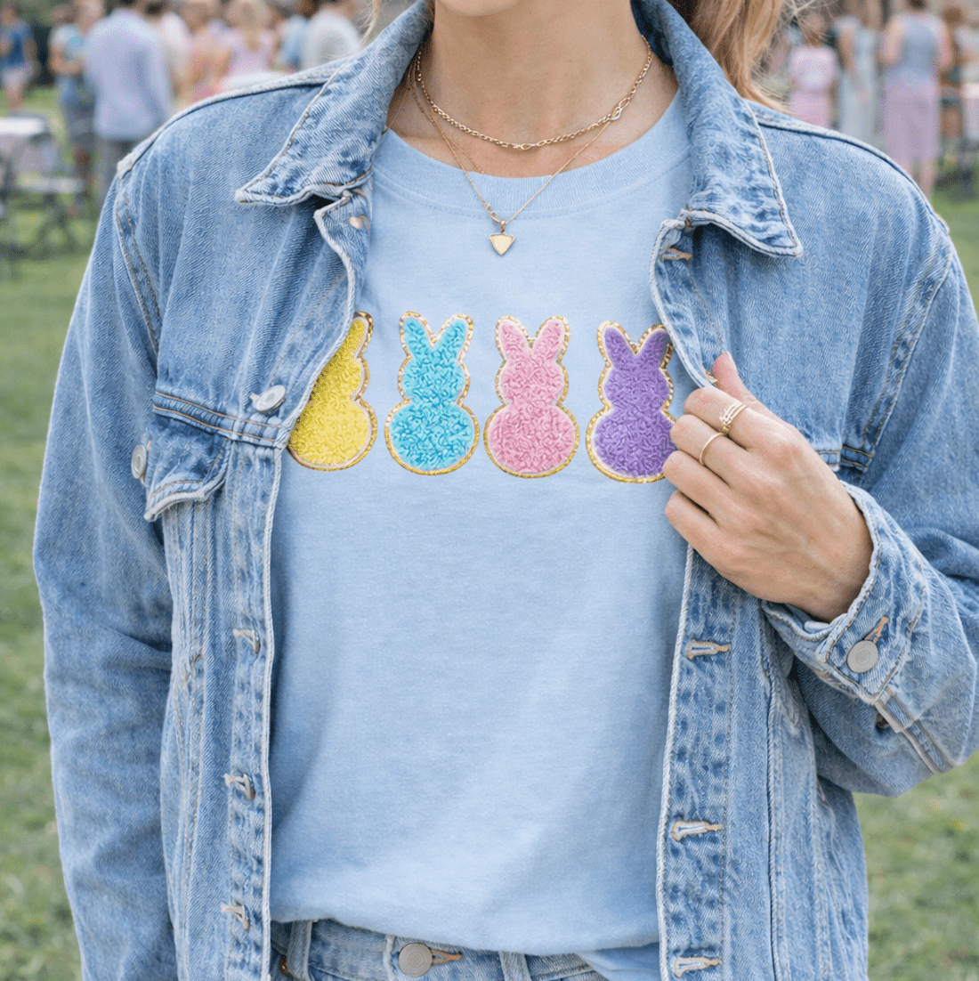 'Peeps' Letter Patch T-Shirt