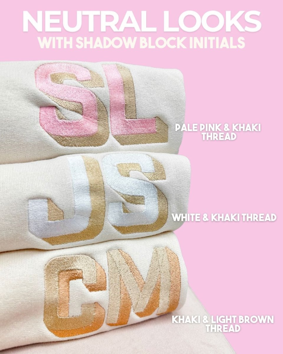 Personalized Shadow Block Initials Crewneck Sweatshirt
