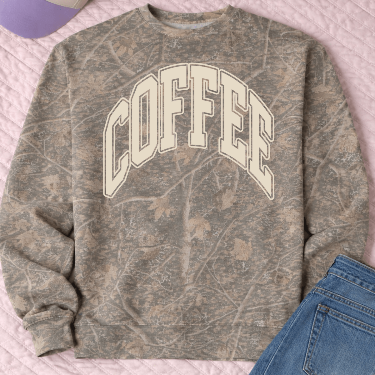 PUFF ‘COFFEE’ Camo Hideaway Crewneck