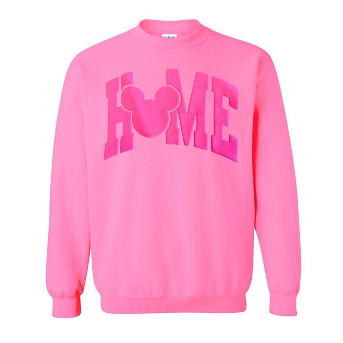 PUFF 'Disney is  HOME' Neon Sweatshirt