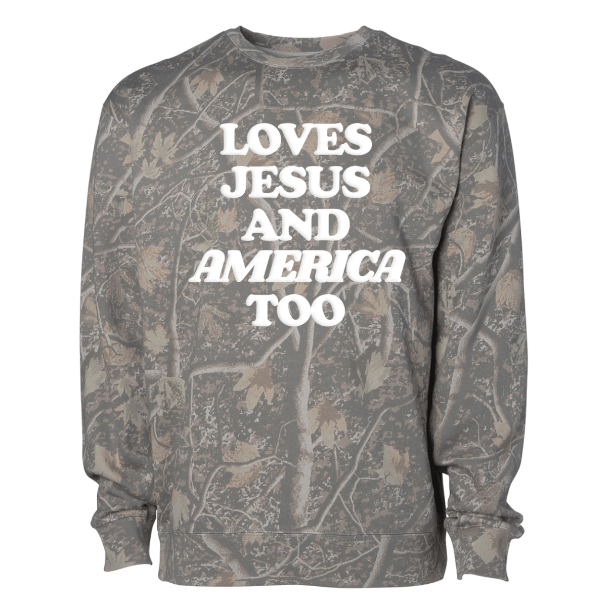 PUFF ‘Free Fallin' Camo Hideaway Crewneck