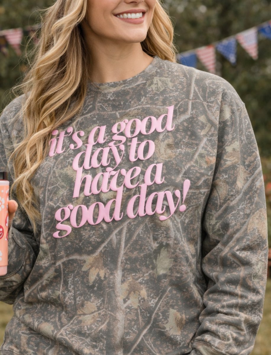 PUFF 'Good Day²' Camo Hideaway Crewneck