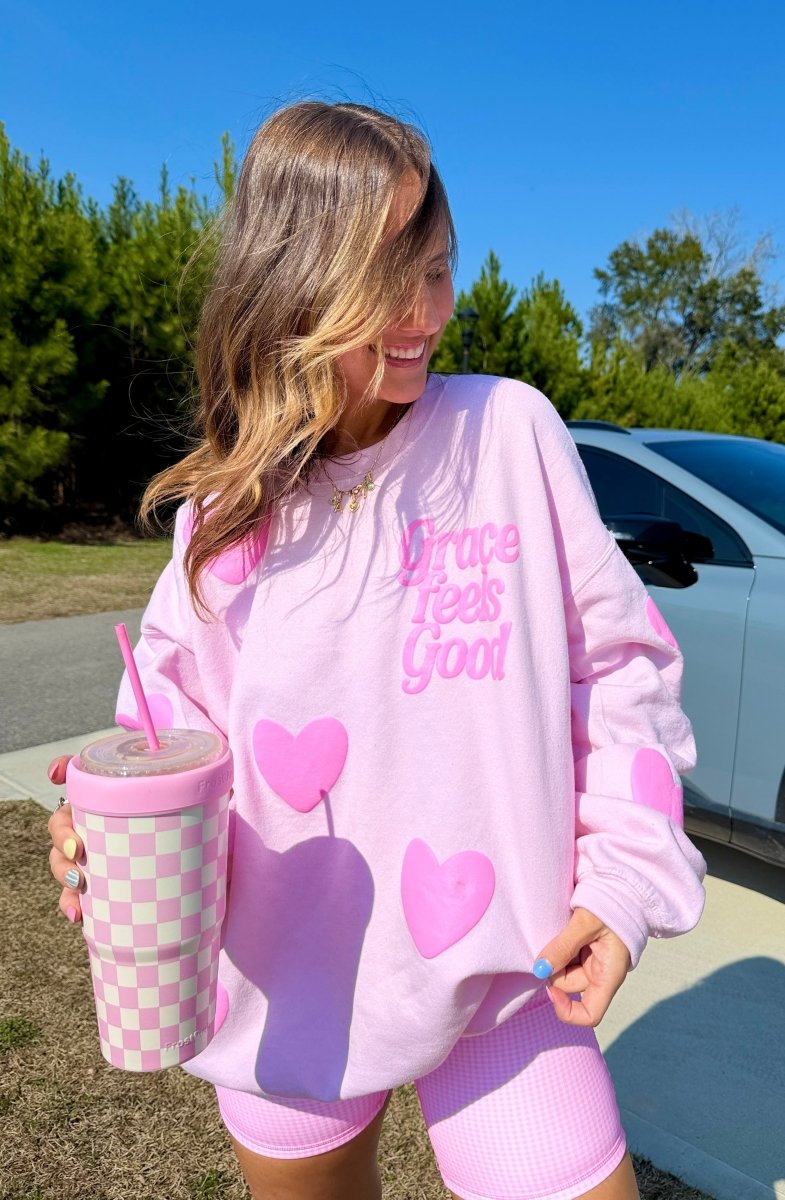 PUFF ‘Grace Feels Good' Heart Pop Sweatshirt
