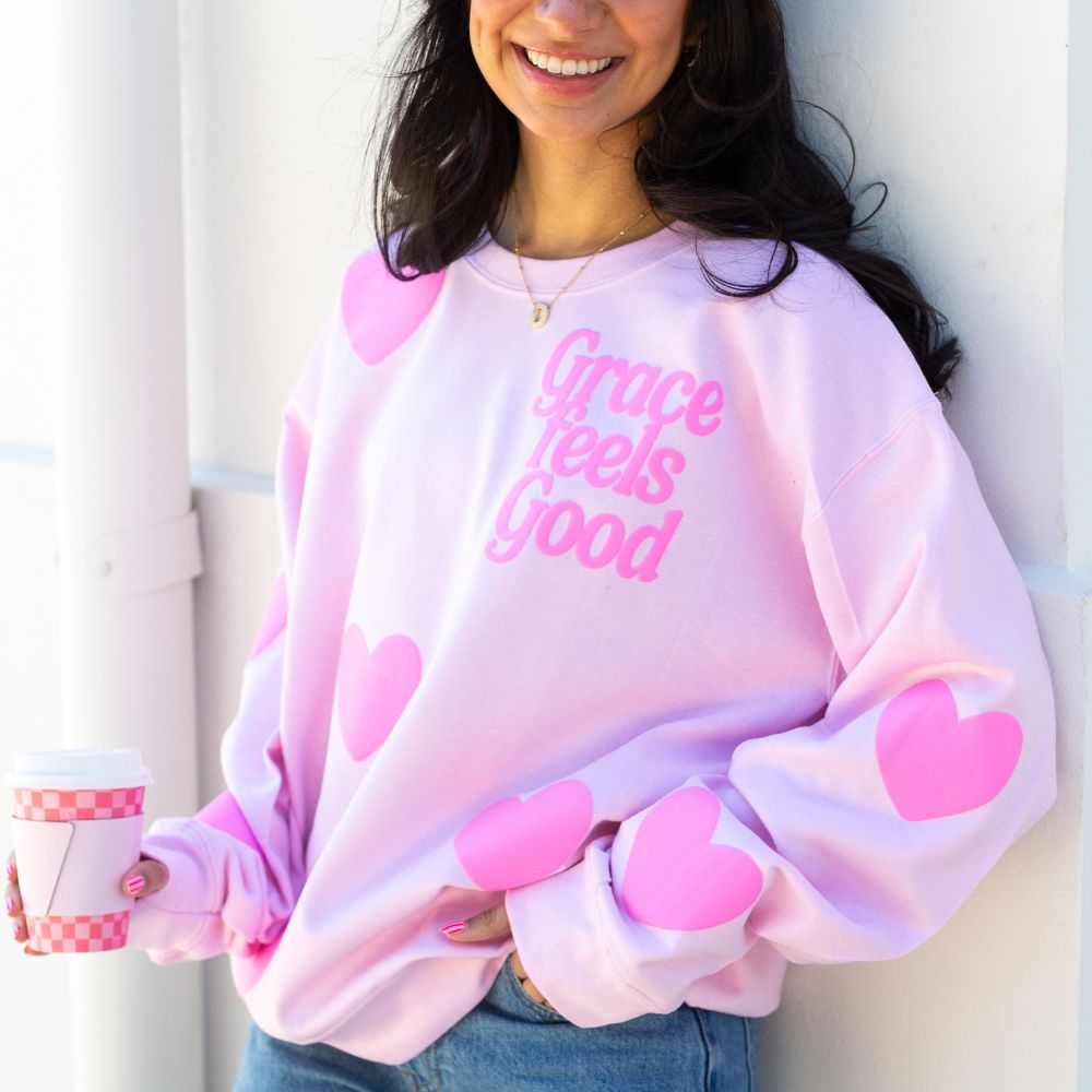 PUFF ‘Grace Feels Good' Heart Pop Sweatshirt