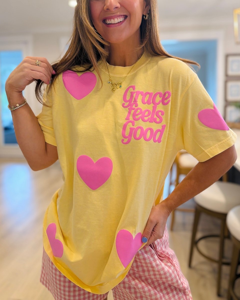 PUFF 'Grace Feels Good' Heart Pop T-Shirt