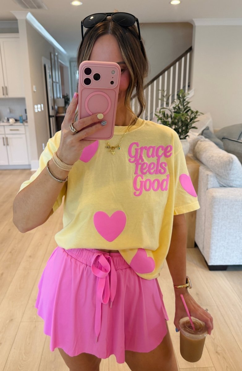 PUFF 'Grace Feels Good' Heart Pop T-Shirt