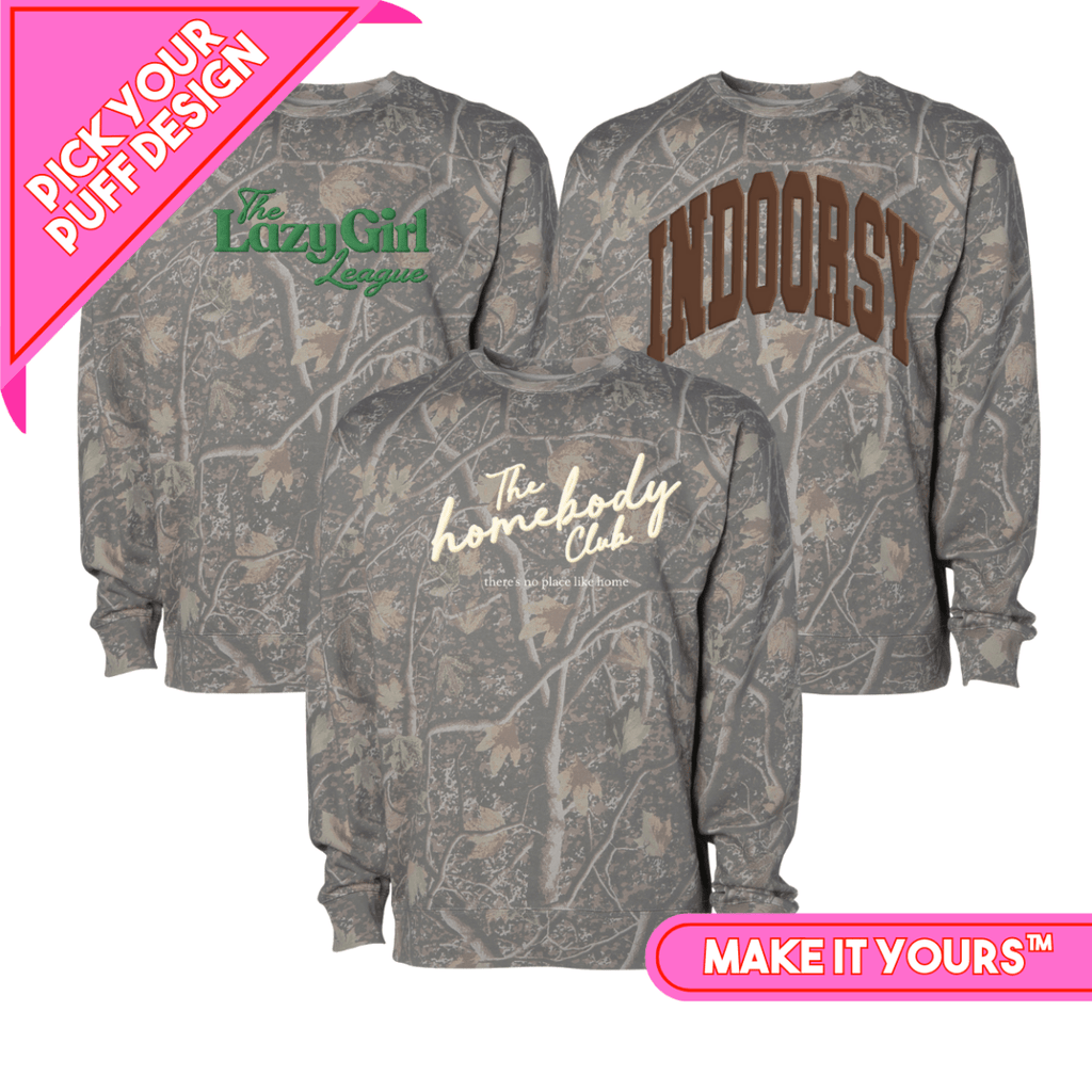 PUFF ‘Homebody’ Camo Hideaway Crewneck