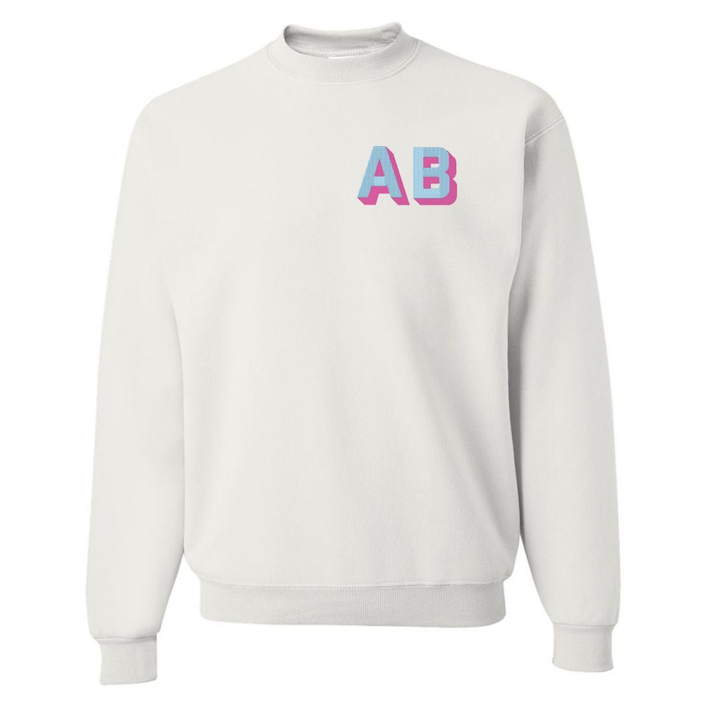 Personalized Shadow Block Initials Crewneck Sweatshirt