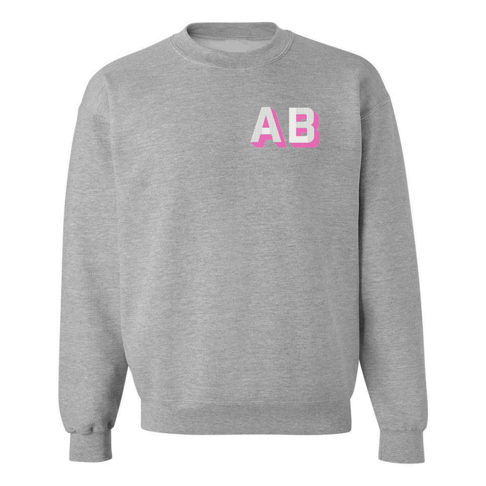 Personalized Shadow Block Initials Crewneck Sweatshirt
