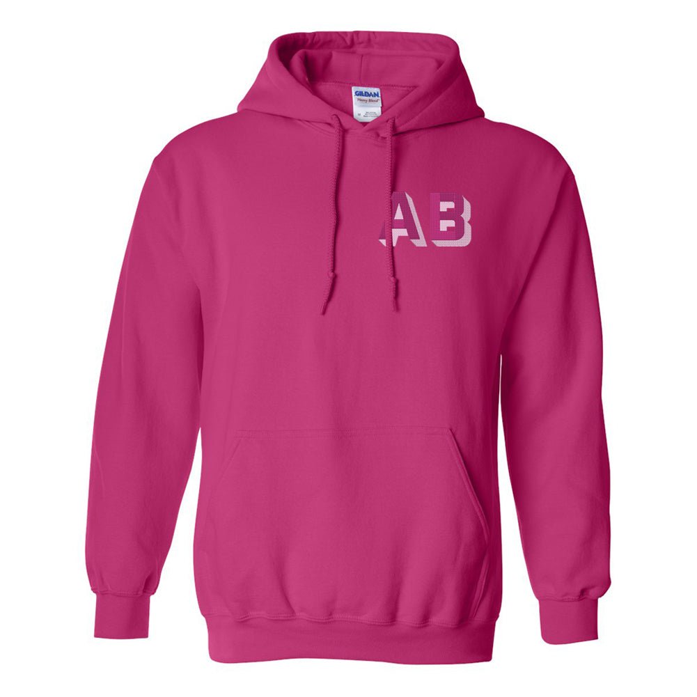 Personalized Shadow Block Initials Hoodie