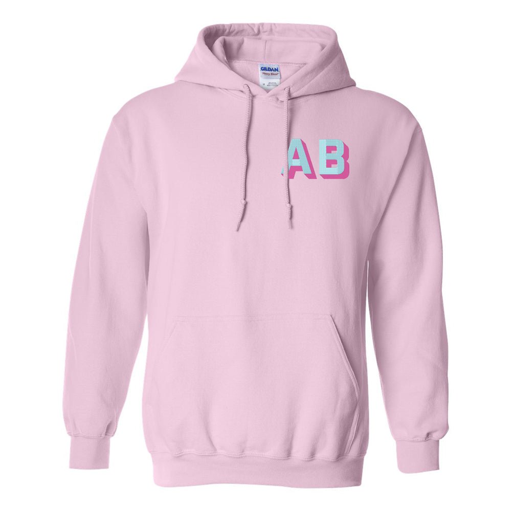 Personalized Shadow Block Initials Hoodie