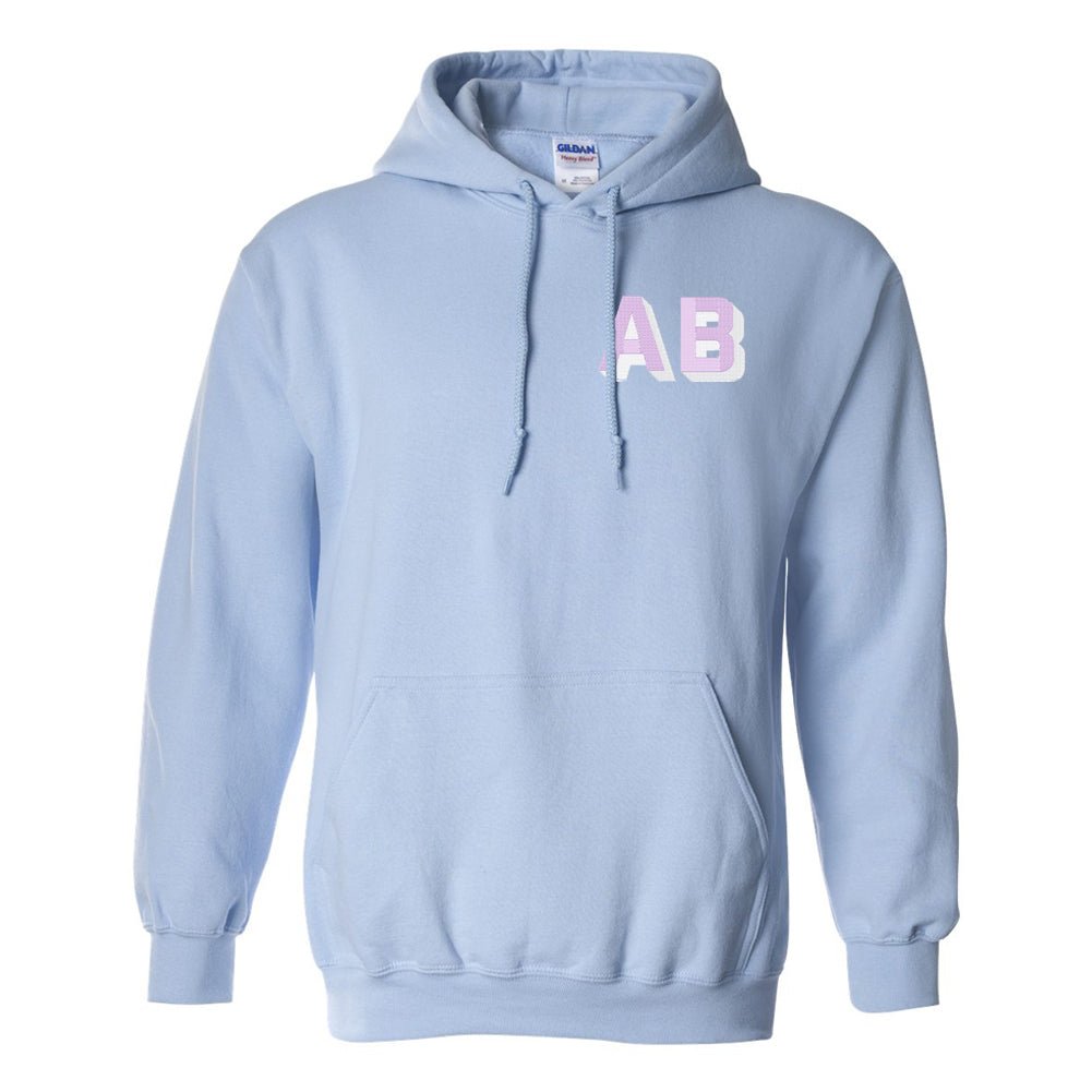 Personalized Shadow Block Initials Hoodie