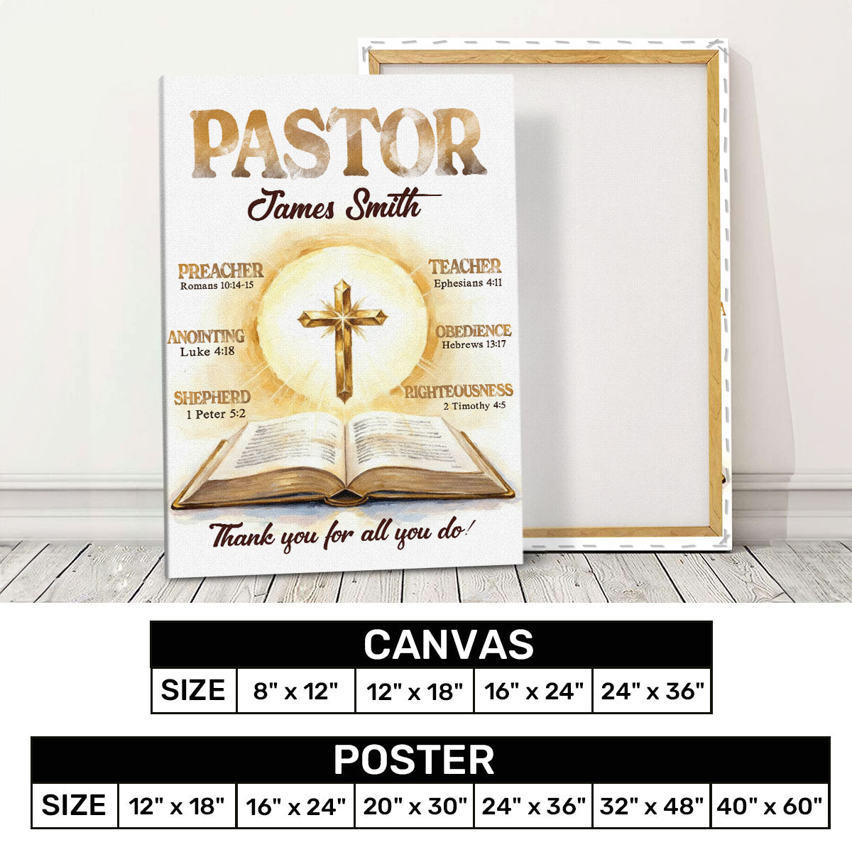 My Preacher, Teacher, & Shepherd | Personalized Poster/Canvas