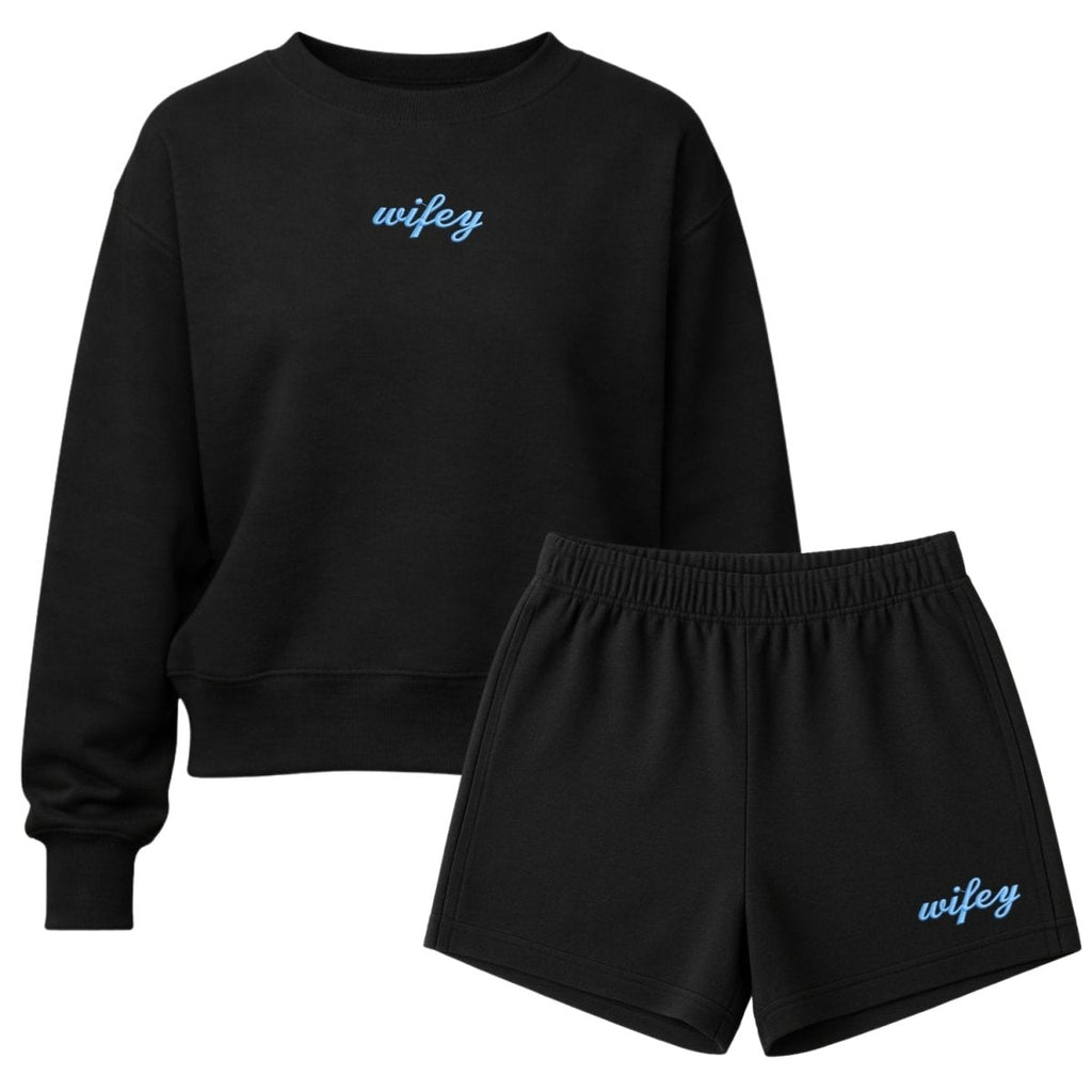 'Wifey' Signature Sweatshirt & Shorts Set