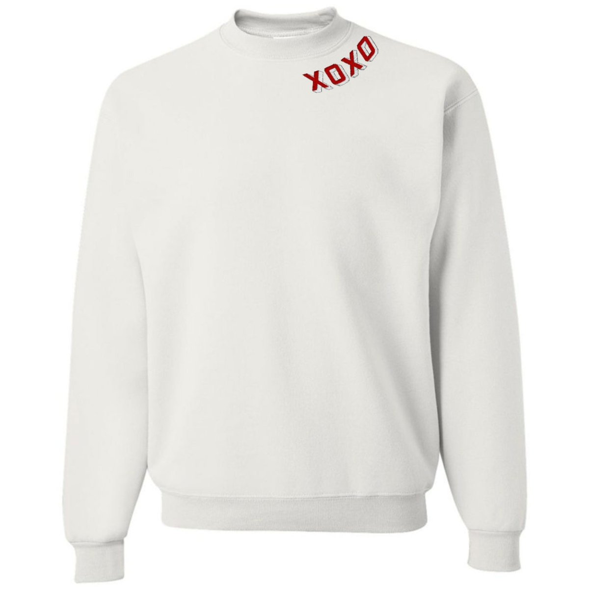 'XOXO Kisses' Embroidered Collar Wrap Sweatshirt